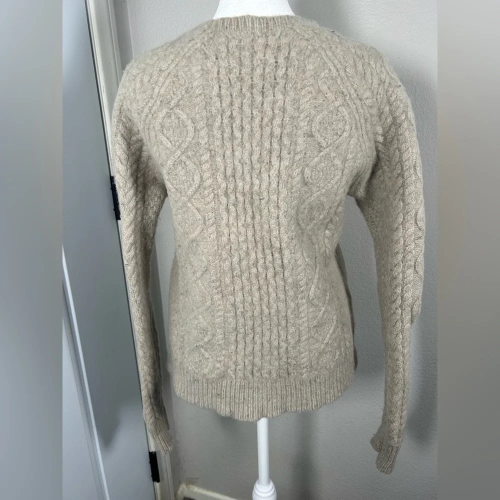 VTG Polo Country Ralph Lauren Cable-Knit Wool Pullover Sweater Sz L Oatmeal - Picture 8 of 14